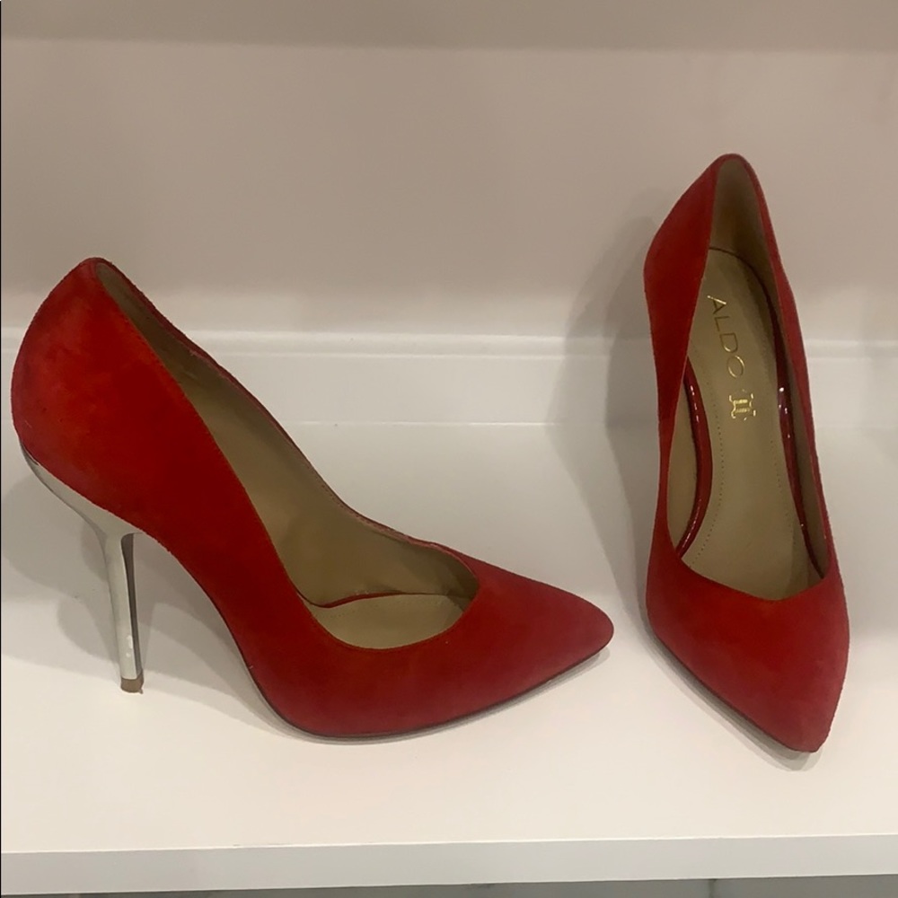Aldo red leather heels